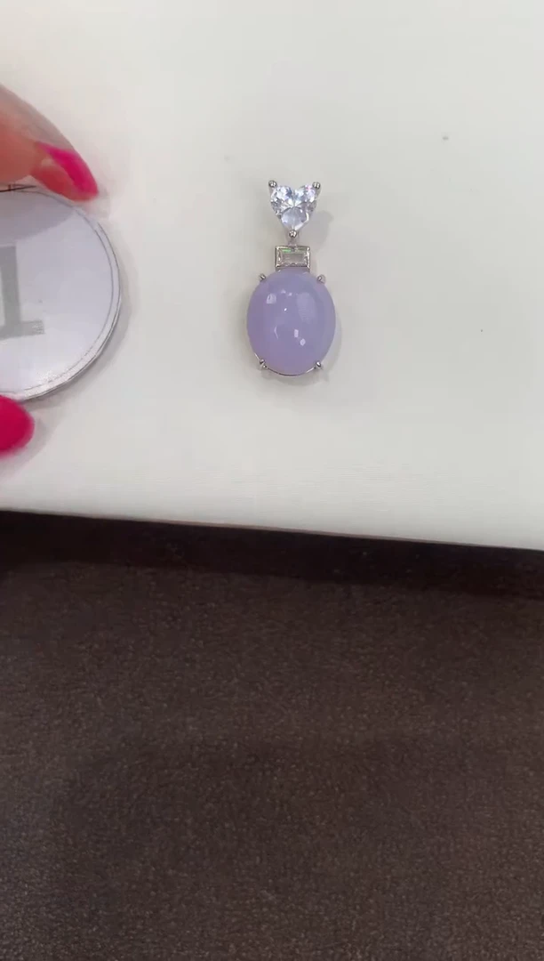 颈饰银S925镶嵌翡翠天然缅甸a货翡翠(多样性发其一