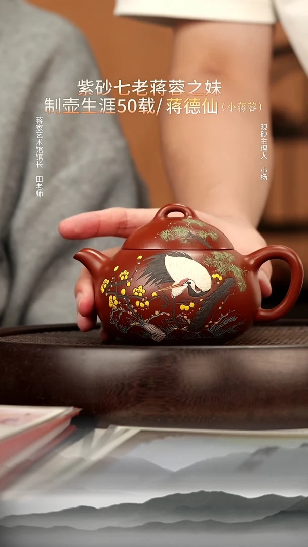 茶壶紫砂55 龙山朱砂  320cc