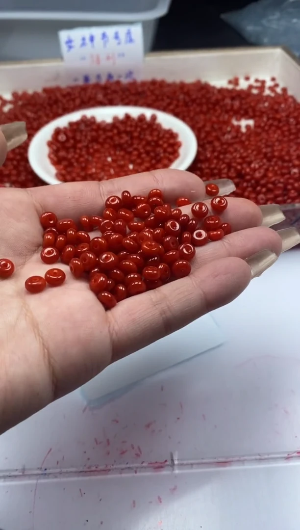 【闪购商品】南红玛瑙颈饰未镶嵌w2256锦红南红隔片6*3mm*50颗