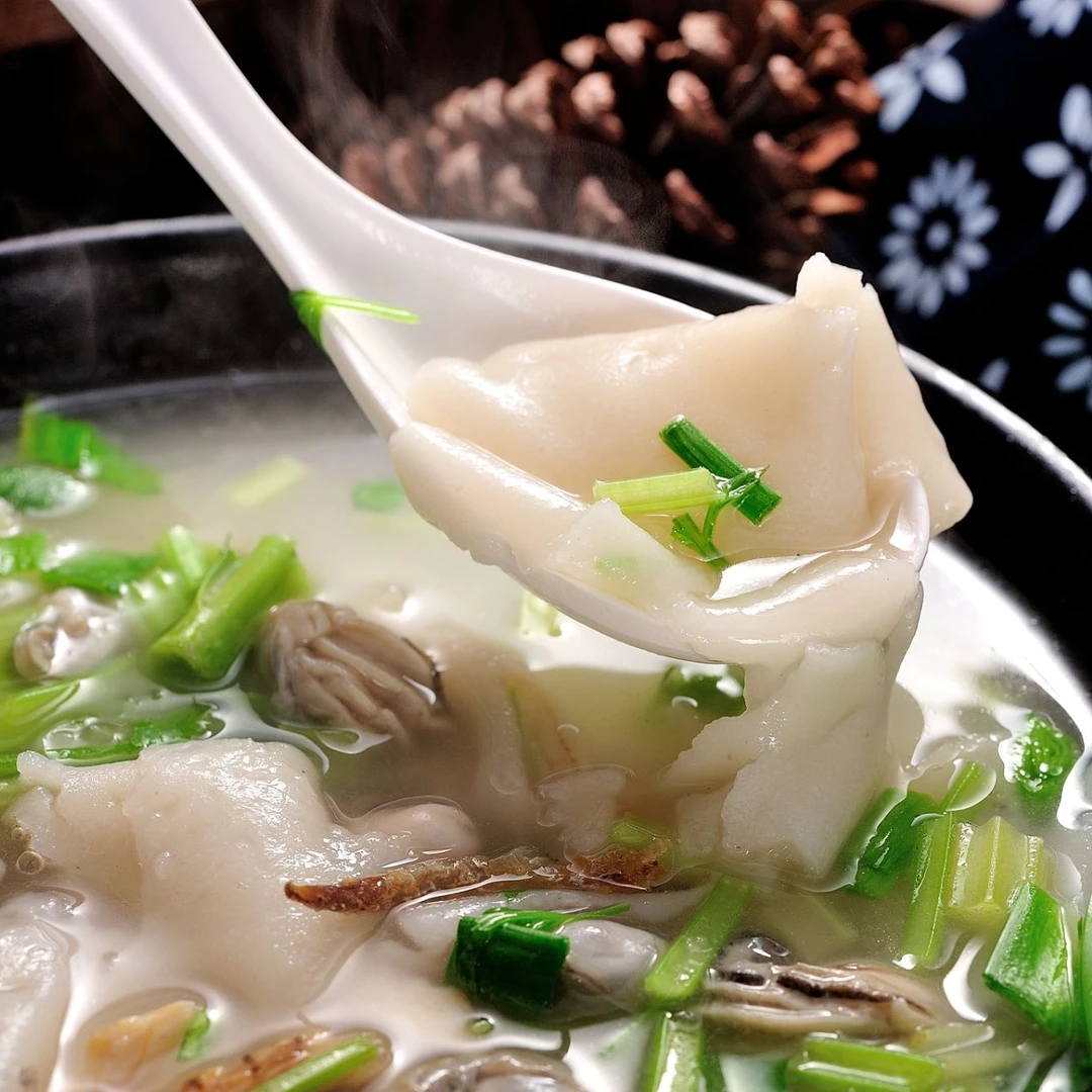 【海鲜锅边】福州特色小吃隆福记海鲜锅边糊 早餐