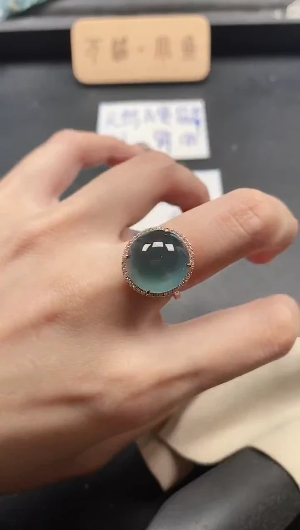 银S925镶嵌戒指翡翠51151
