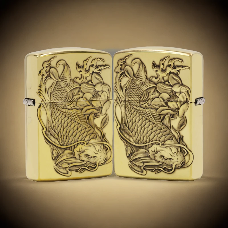 ZIPPO/之宝打火机3D盔甲【双面龙鱼】盔甲机原装正品煤油机-168