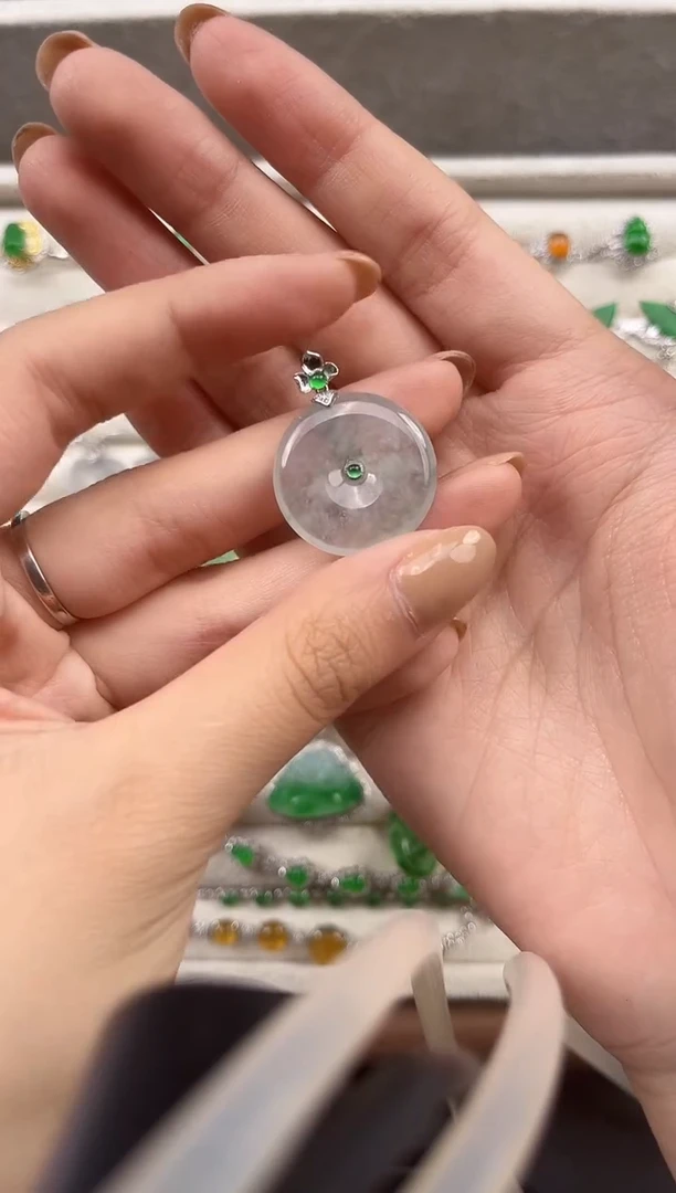 吊坠(不含链)18K金镶嵌翡翠翠小二缅甸翡翠严选ZZC