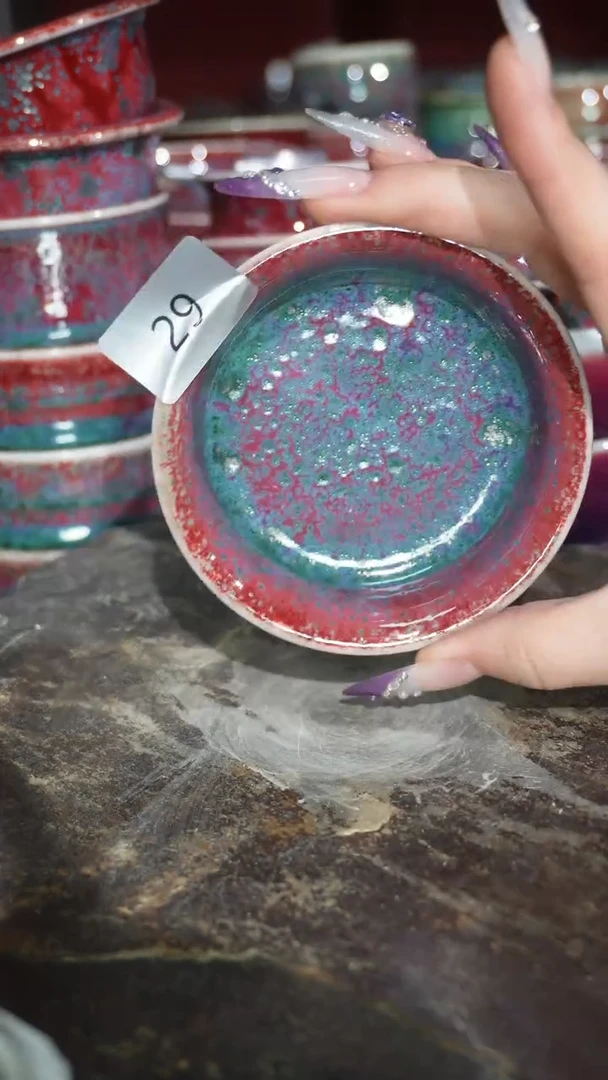 摆件陶精品窑变钧瓷茶器