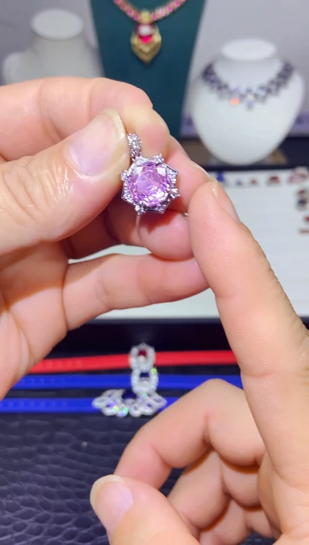 银S925镶嵌耳饰紫晶1