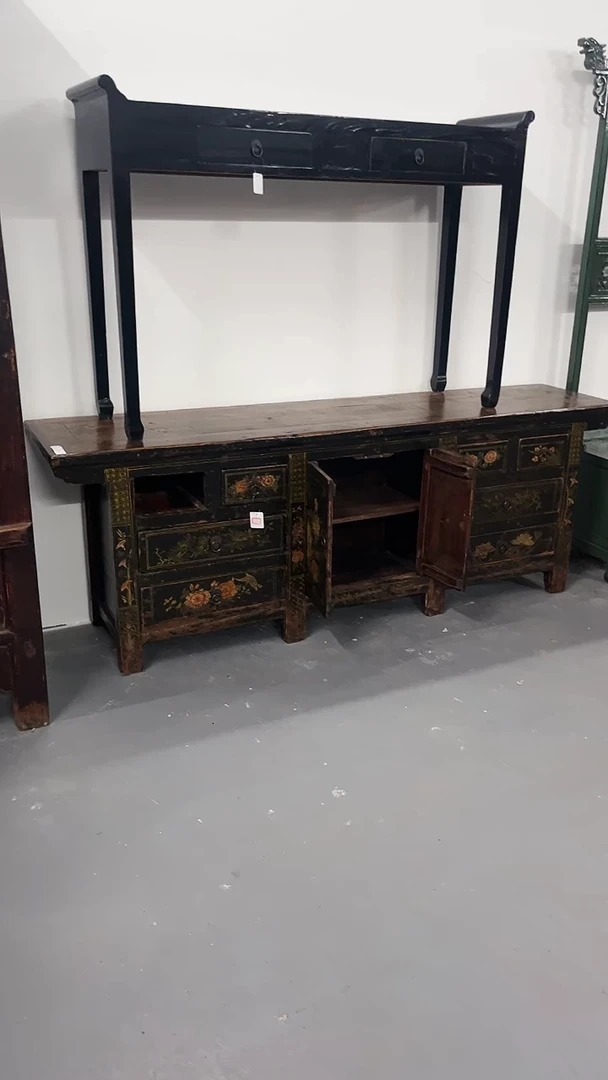 木（非红木类）双*黎实木材质老画片炕柜老物件