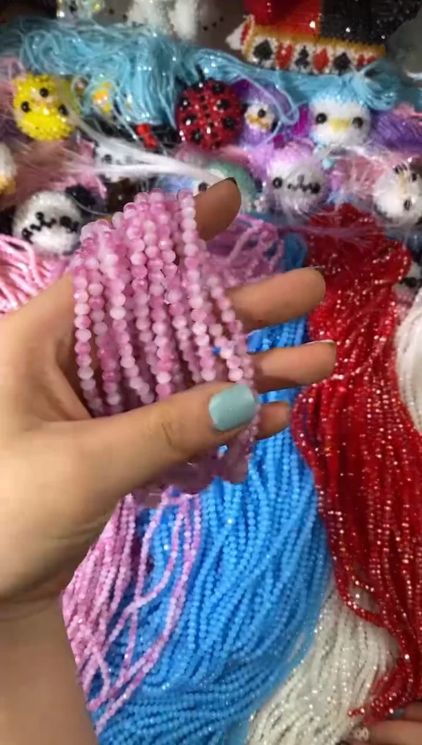 玻璃3076卡4水晶半糖ab樱花粉10条