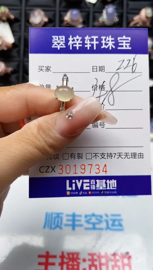 【闪购商品】翡翠戒指银S925镶嵌9734