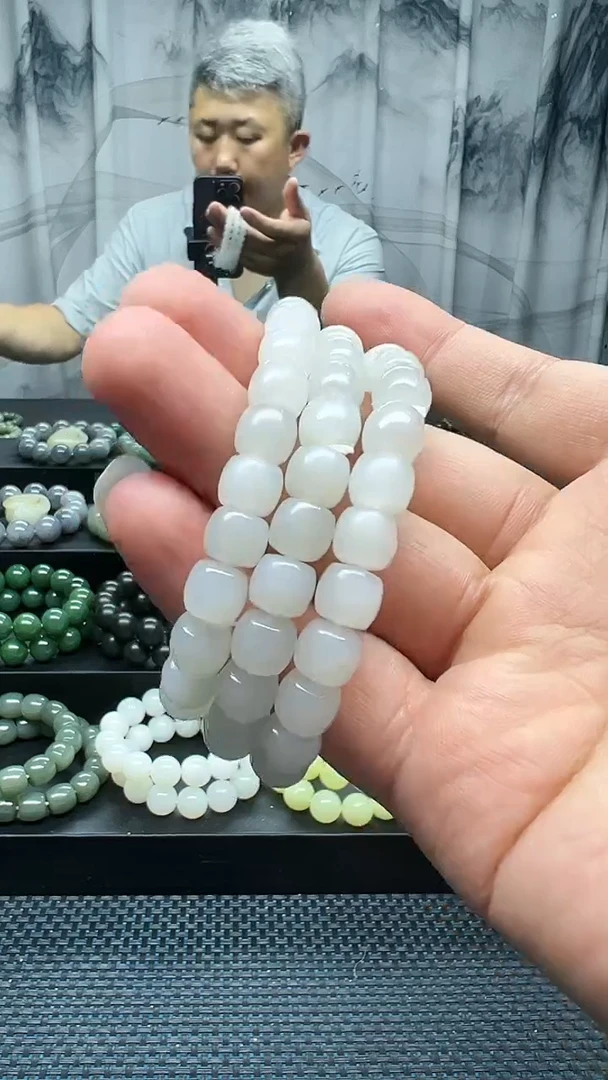 手串未镶嵌和田玉野牛沟直切卡9纯天然拍一发一