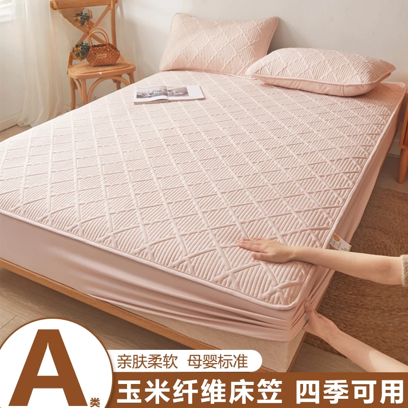 2025新款A类玉米夹棉床笠单件床垫席梦思保护罩夏季床罩床单防滑3