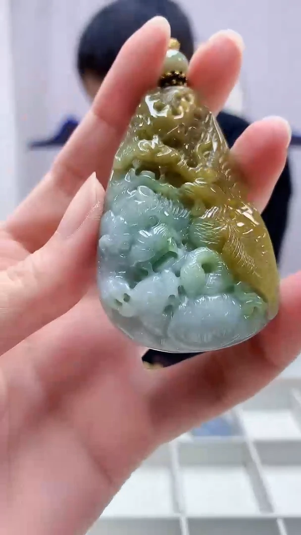 定制翡翠未镶嵌4898zm-毛货挂件140