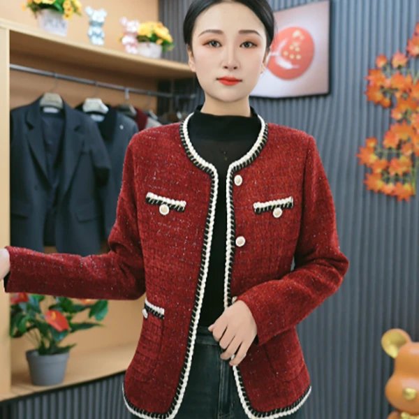 小香风外套女2025新款亮丝短款法式气质高级感美拉德上衣