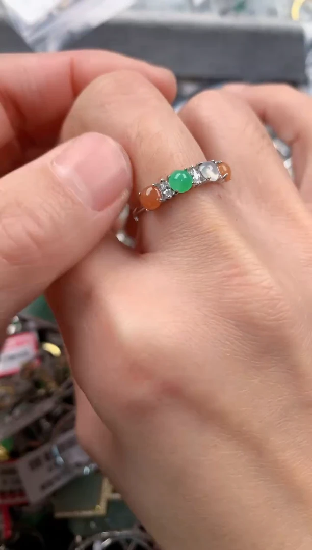 银S925镶嵌戒指翡翠1                          9