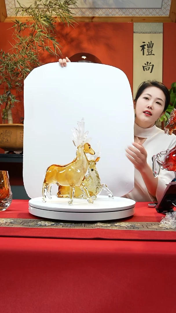 手工艺品琉璃用****0对鹿