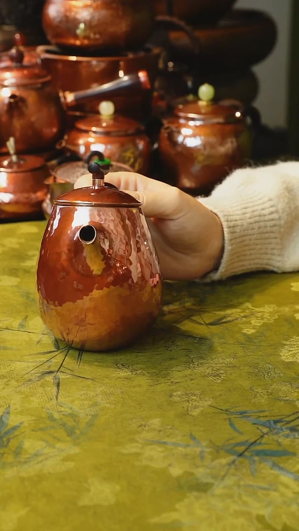 纯紫铜倔强泡茶壶