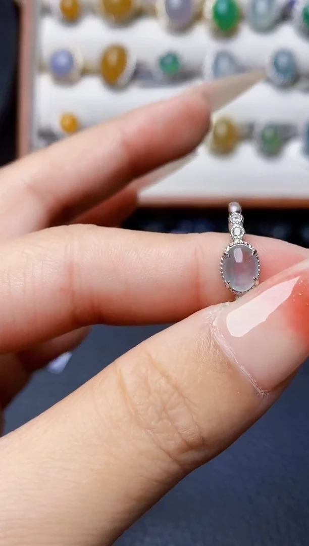 银S925镶嵌戒指翡翠2465