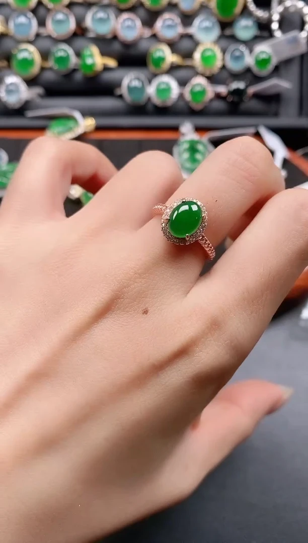 银S925镶嵌戒指翡翠11111