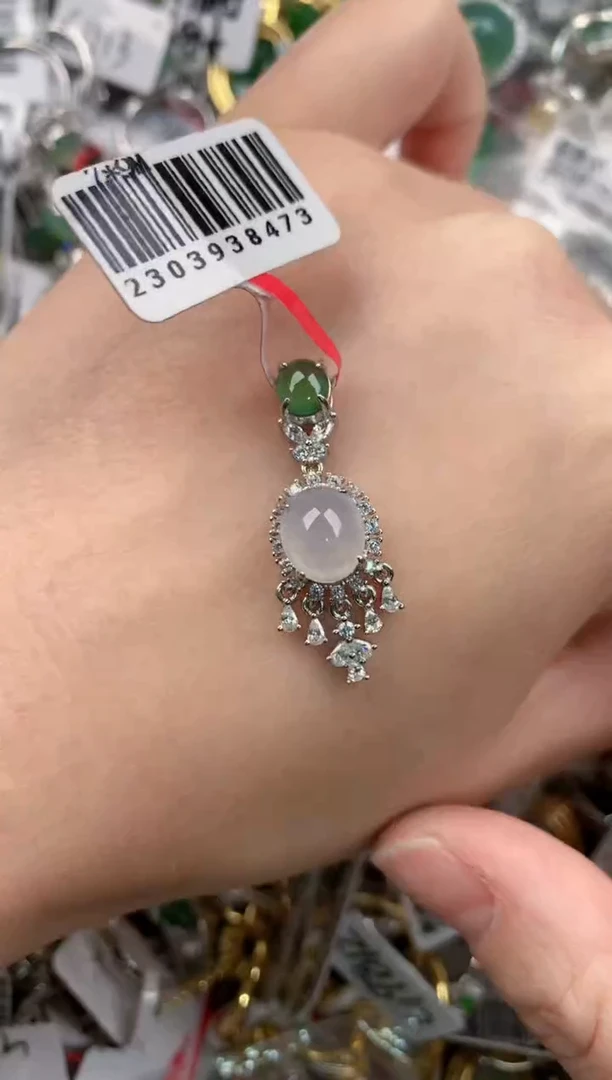 银S925镶嵌戒指翡翠12      6