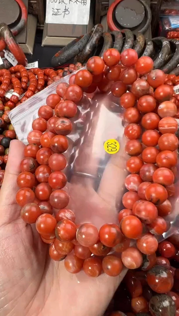 南红玛瑙手串未镶嵌橘*猫11+