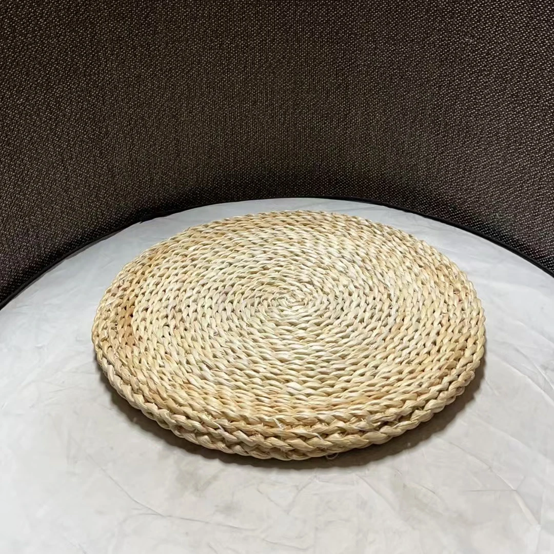 2318瑕疵款 直径45厚4CM玉米皮编织家用蒲团坐垫客厅地板飘窗垫子
