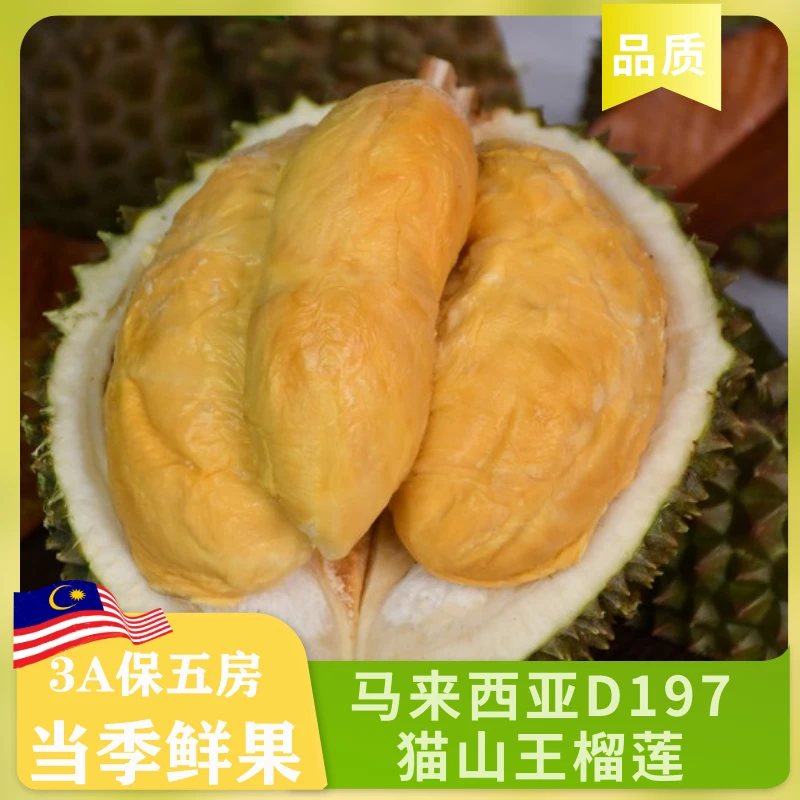 3A马来西亚新鲜猫山王榴莲鲜果树熟果肉香甜进口带壳榴莲