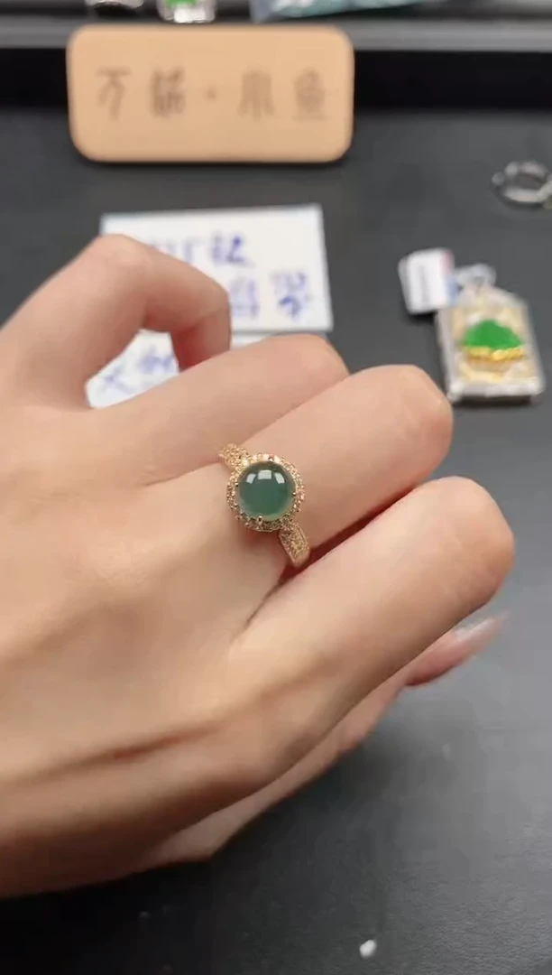 银S925镶嵌戒指翡翠51511