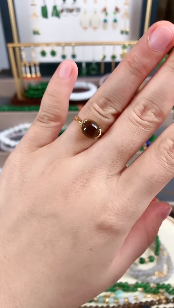 银S925镶嵌戒指和田玉1