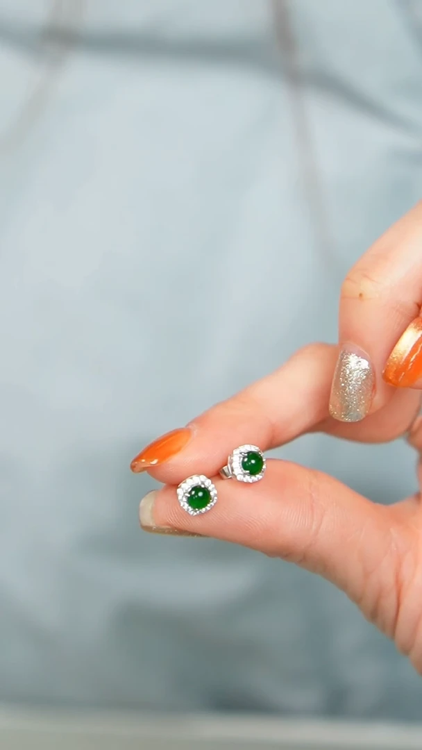 【闪购商品】翡翠耳饰银S925镶嵌7号-危耳钉/姿/Z