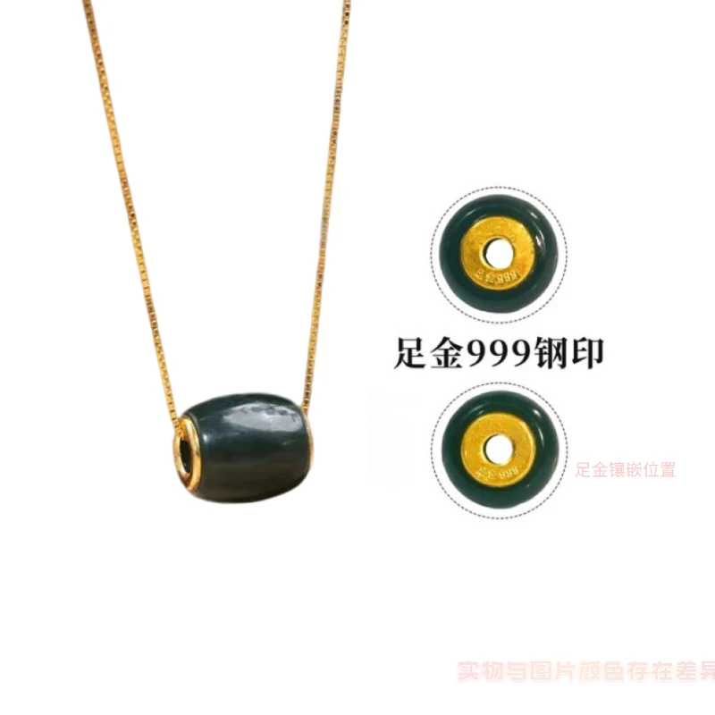 精美经典m2时尚足金镶嵌和田玉路路通吊坠多样性发其一