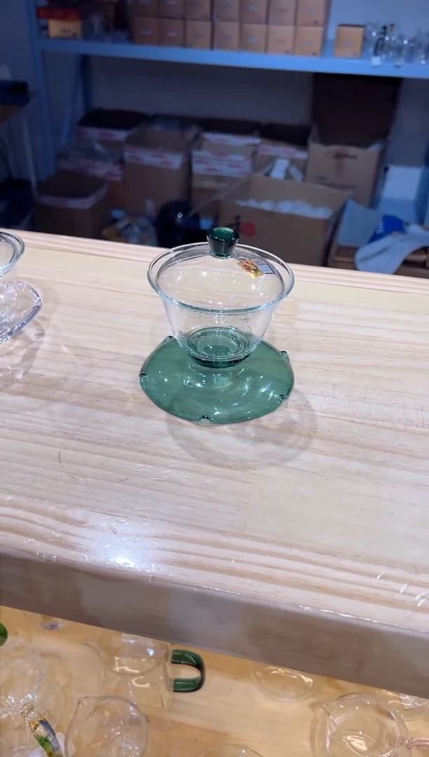 禾器-荷叶盖碗-墨绿色