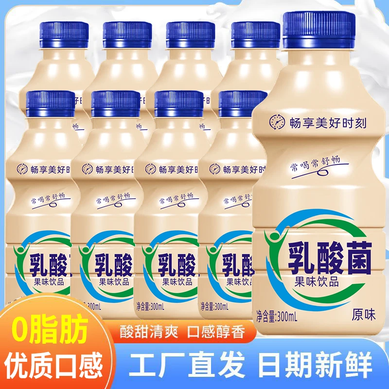 乳酸菌果味饮品300ml*12瓶大瓶装厂家直售新鲜日期早餐营养