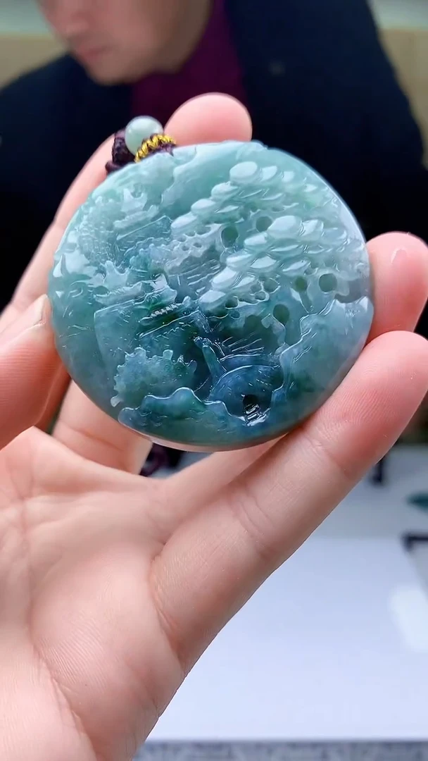 【闪购商品】定制翡翠未镶嵌4969bb-毛货挂件97