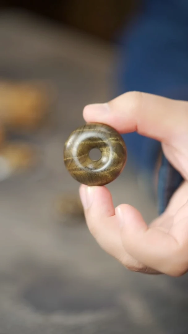 金丝楠280号阴沉满花纹精品小平安扣吊坠