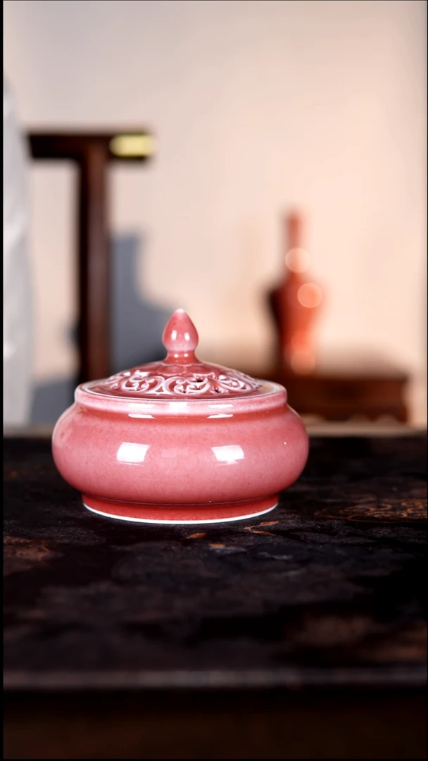 杯子白泥豇豆红陶瓷