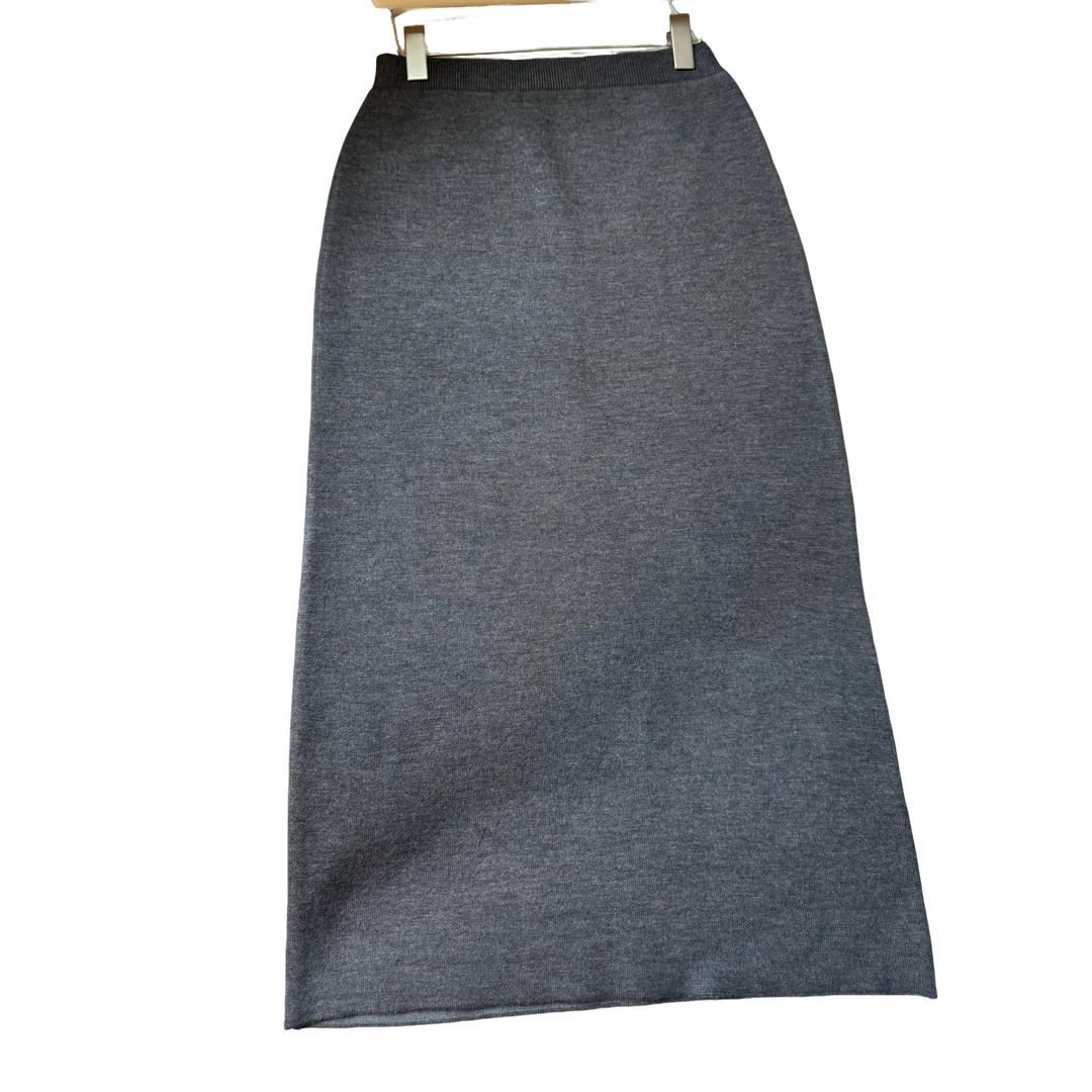 兰嫣 （不开叉）直筒加厚针织中长款半身裙6611