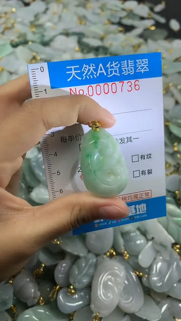 颈饰未镶嵌翡翠净货挂件-0736