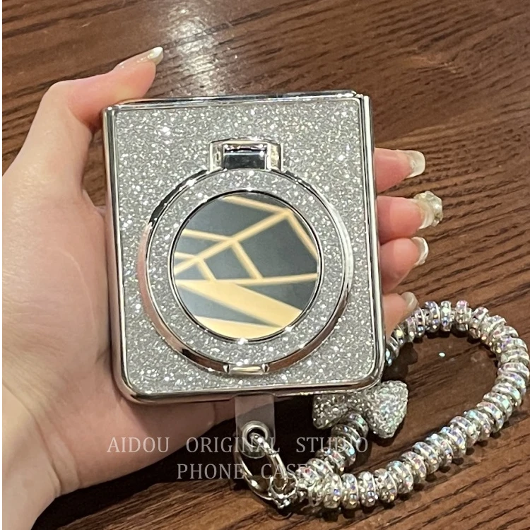 适用华为pocket2手机壳新款小米MIXFlip保护壳轻奢粉钻手机壳