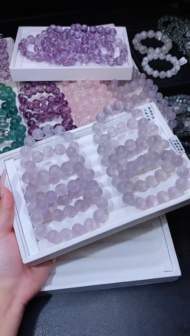 手链未镶嵌萤石529.4剥皮葡萄萤石手串 多样性发其一