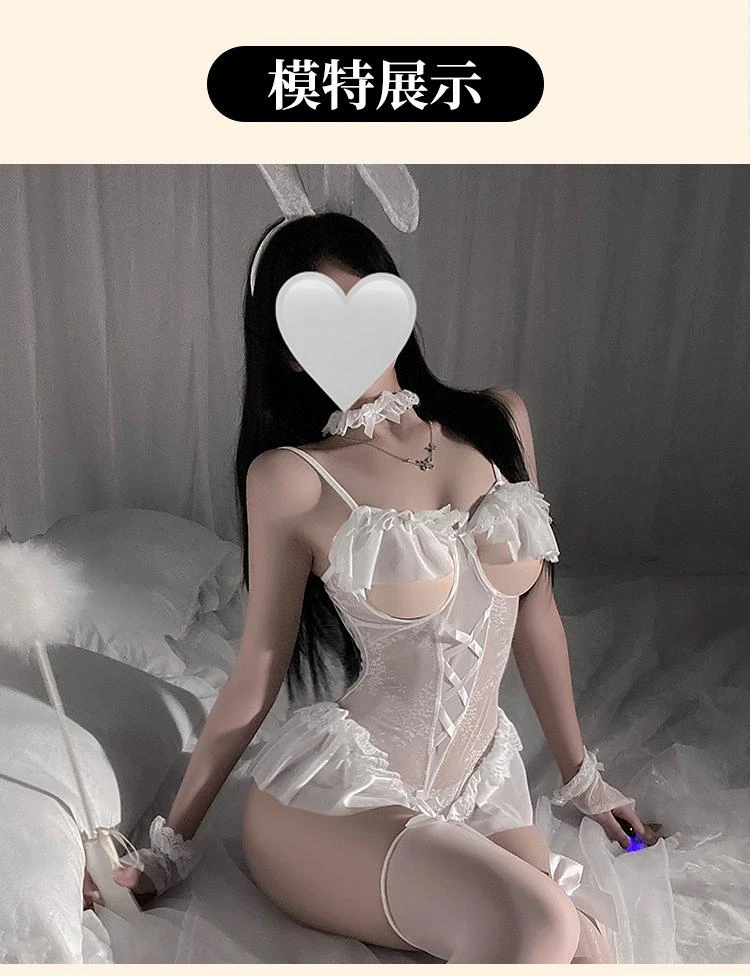 白色蕾丝花边少女连衣裙睡衣套装公主日系