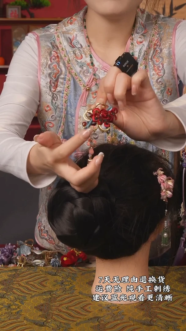 织绣108非遗缠花纯手工发夹