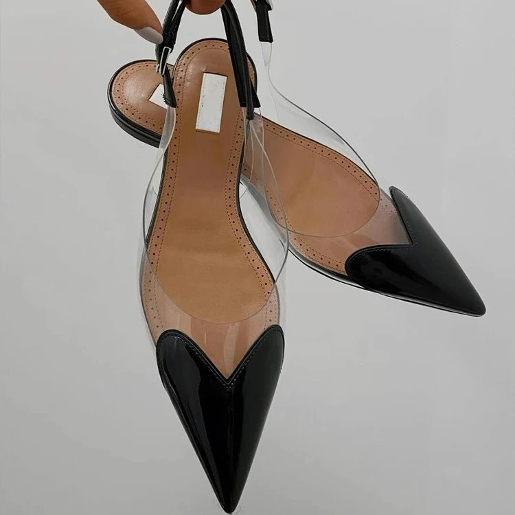 森唔~小众爆款透明显白绝美包头凉鞋女夏季平底尖头羊皮凉拖鞋