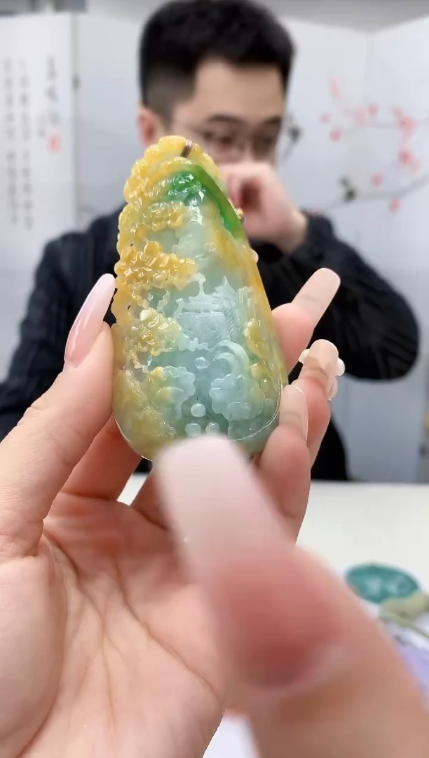 【闪购商品】定制翡翠未镶嵌5153lr-毛货挂件32