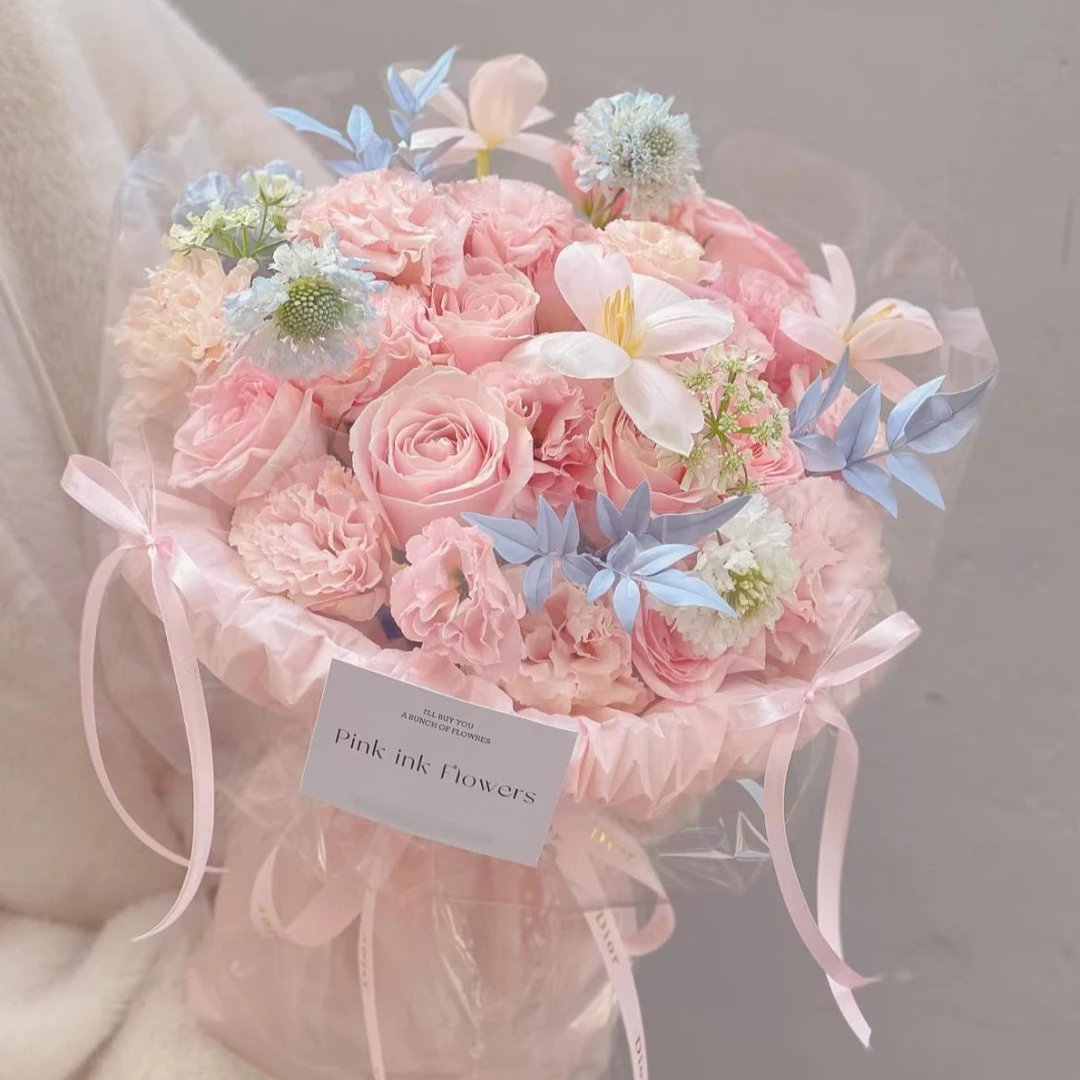 芭蕾少女风花束【繁花如梦】康乃馨粉玫瑰洋桔梗混搭送女友送爱人送闺蜜鲜花小时达同城配送