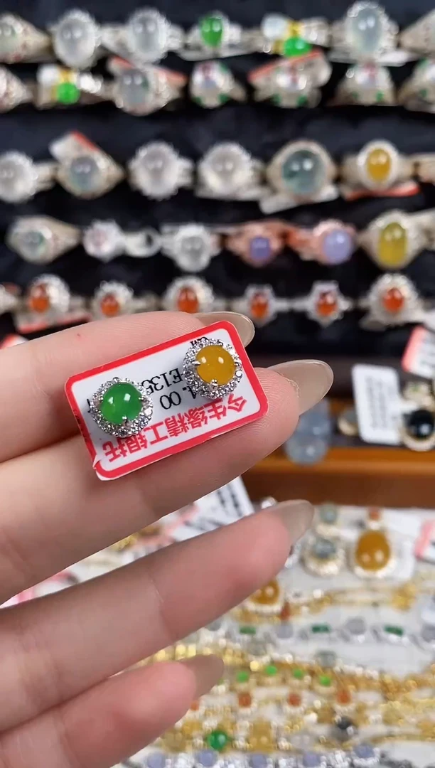 银S925镶嵌戒指翡翠天然A货翡翠47