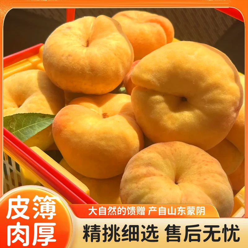山东蒙阴黄金毛蟠桃王母蟠桃核小肉厚汁水足当季新鲜水果现摘现发