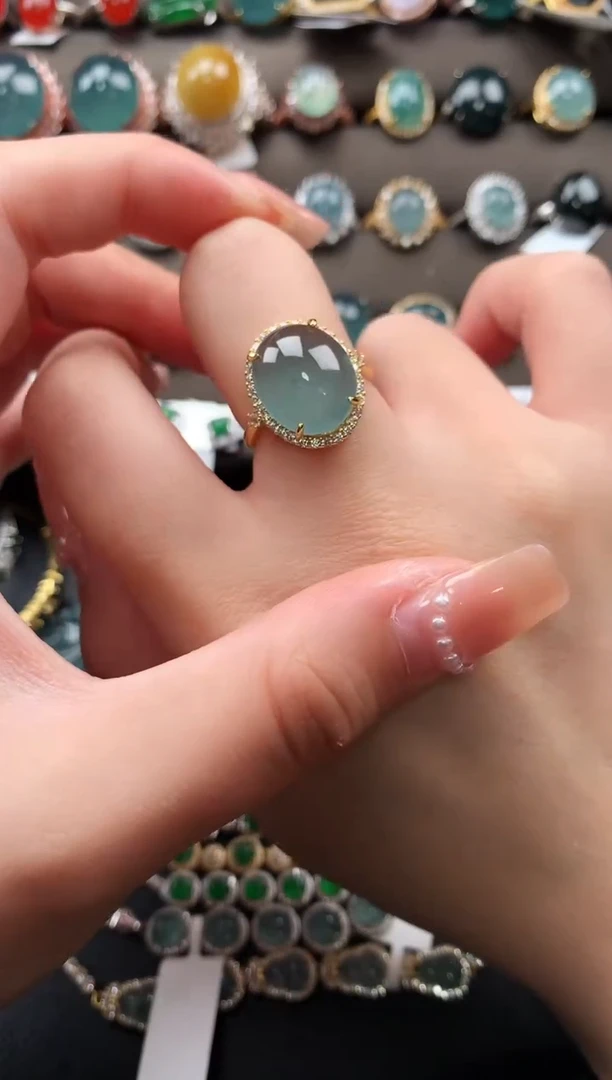 【闪购商品】翡翠戒指银S925镶嵌512414