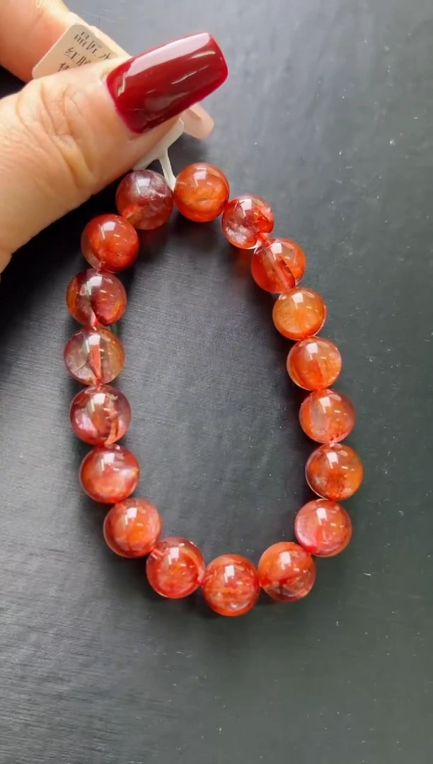 【闪购商品】水晶手串未镶嵌红胶花手串11m+ JP37829