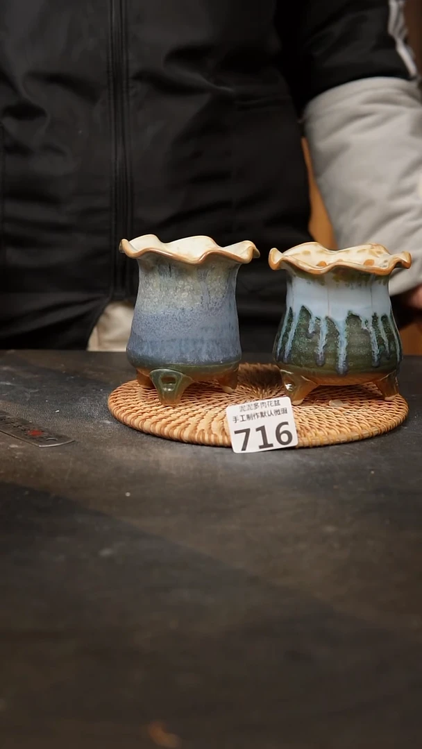 【闪购商品】瓷片716泥泥手工花盆