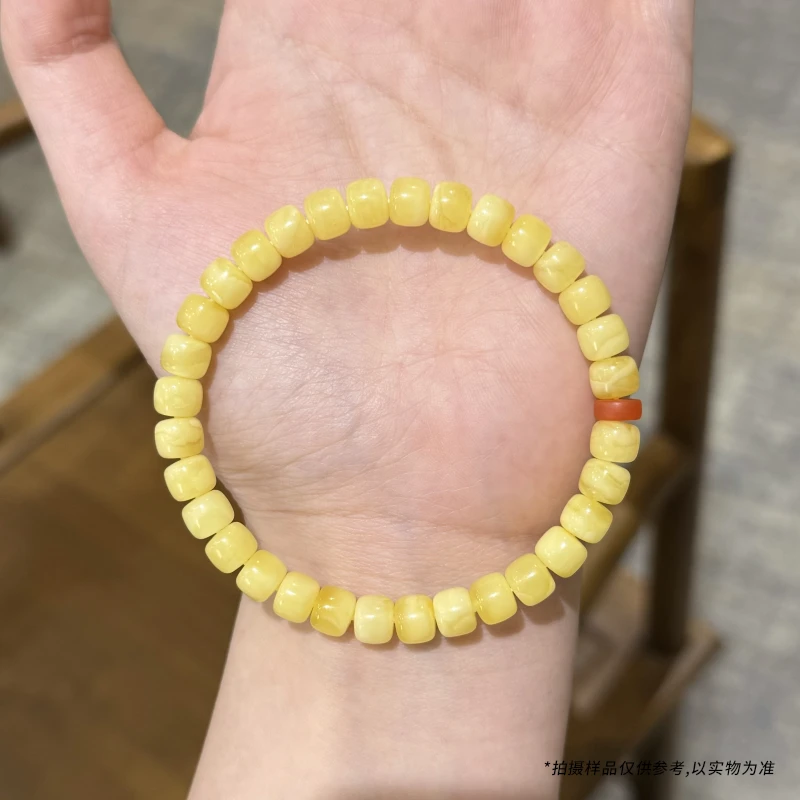 【铭舍 玄天满蜡设计款】天然蜜蜡老型精工单圈手串