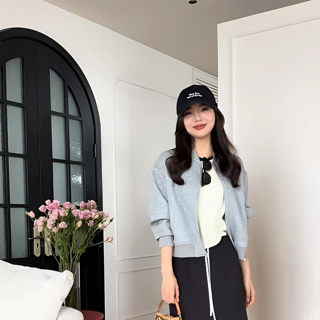 【YHH】春季简约休闲时尚百搭气质运动舒适拉链棒球服-YHW50114